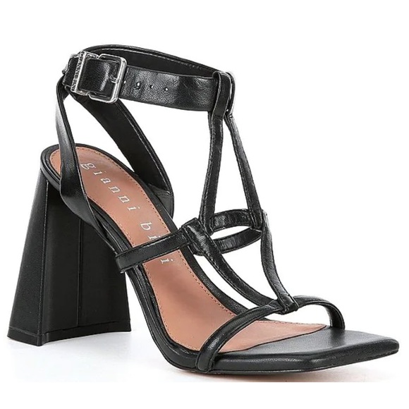 Gianni Bini Shoes - GIANNI BINI. Bexxlie Strappy Leather Square Toe Sculptural Heel Sandals SIZE: 9